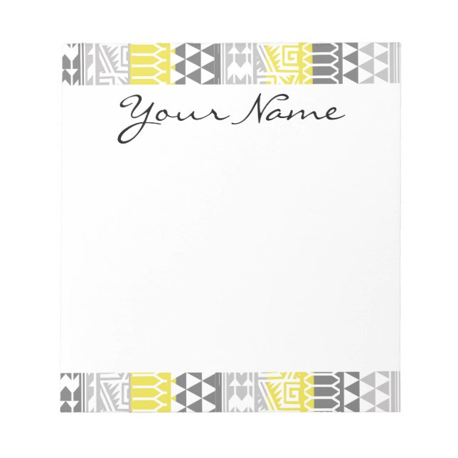 Bloc-note Motif d'impression tribal Aztec Gray Jaune (Devant)