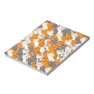 Bloc-note Motif en diagonale du chat noir blanc gingembre