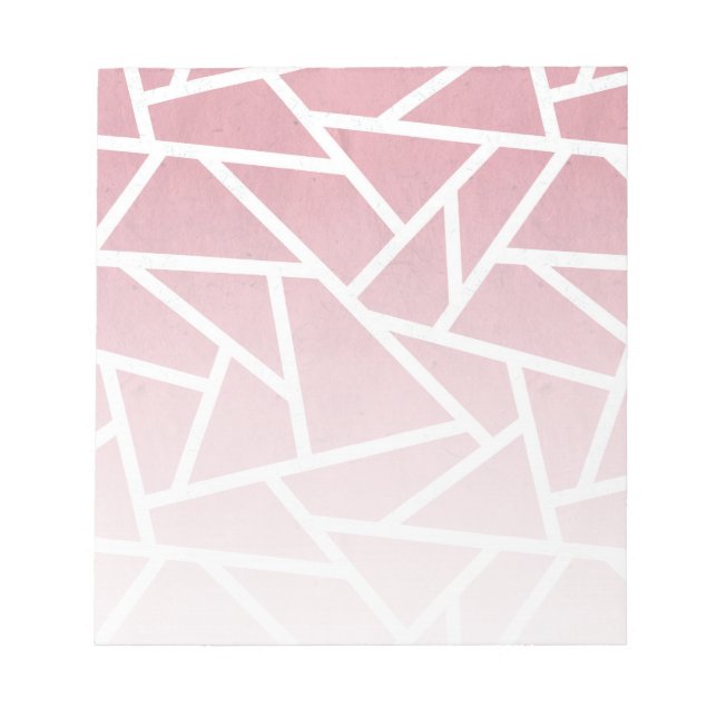 Bloc-note Motif en mosaïque corail et blanc (Devant)