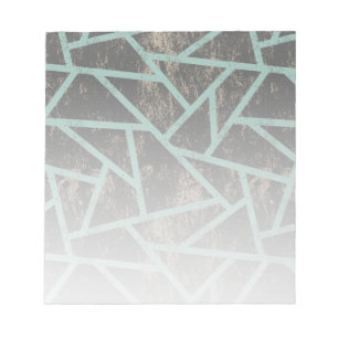 Bloc-note Motif en mosaïque vert pâle et gris