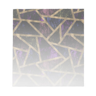 Bloc-note Motif en mosaïque violet et or