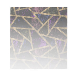 Bloc-note Motif en mosaïque violet et or