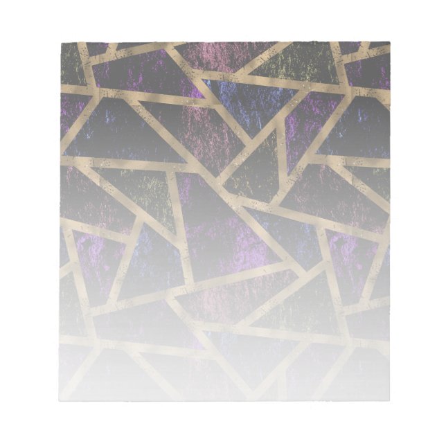 Bloc-note Motif en mosaïque violet et or (Devant)