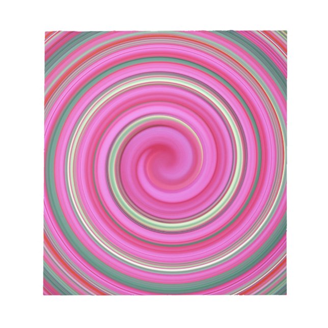 Bloc-note Motif en spirale rose (Devant)