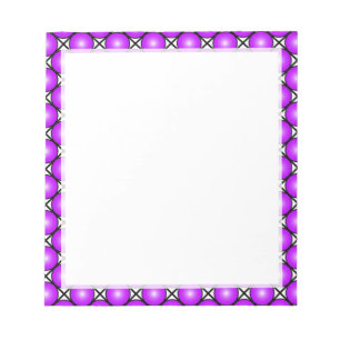 Bloc-note Motif en treillis noir blanc Magenta points roses