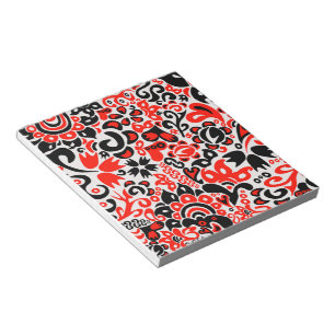 Bloc-note Motif floral abstrait d'art populaire ethnique ukr