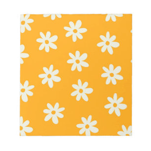 Bloc-note Motif floral jaune rétro simple
