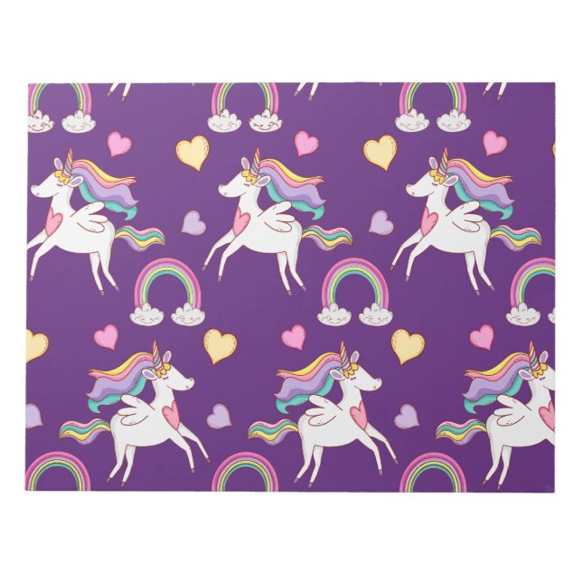 Bloc-note Motif Funny Unicorn Magique Cheval mignon (Devant)