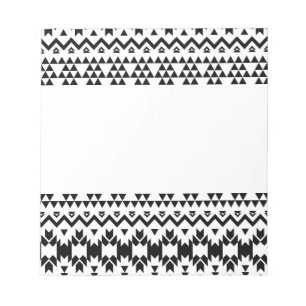Bloc-note Motif géométrique Aztec noir et blanc