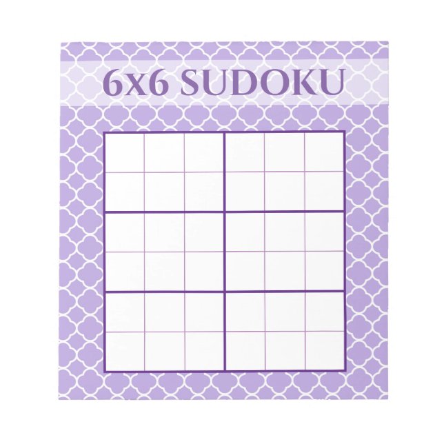 Bloc-note Motif géométrique violet Modèle de grille Sudoku 6 (Devant)