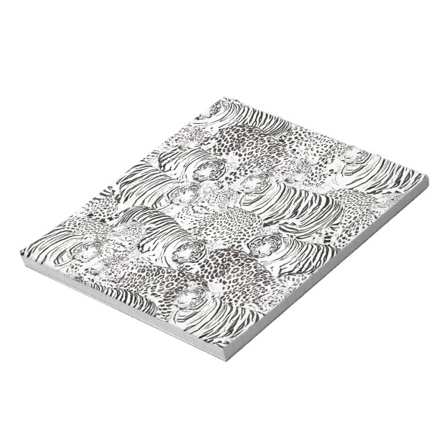 Bloc-note Motif Léopard Noir Tigre Animaux (Tourné)