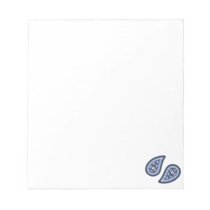 Bloc-note Motif Paisley Bleu