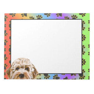 Bloc-note Motif patte de chien Labradoodle coloré 