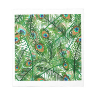 Bloc-note Motif Peacock plumes