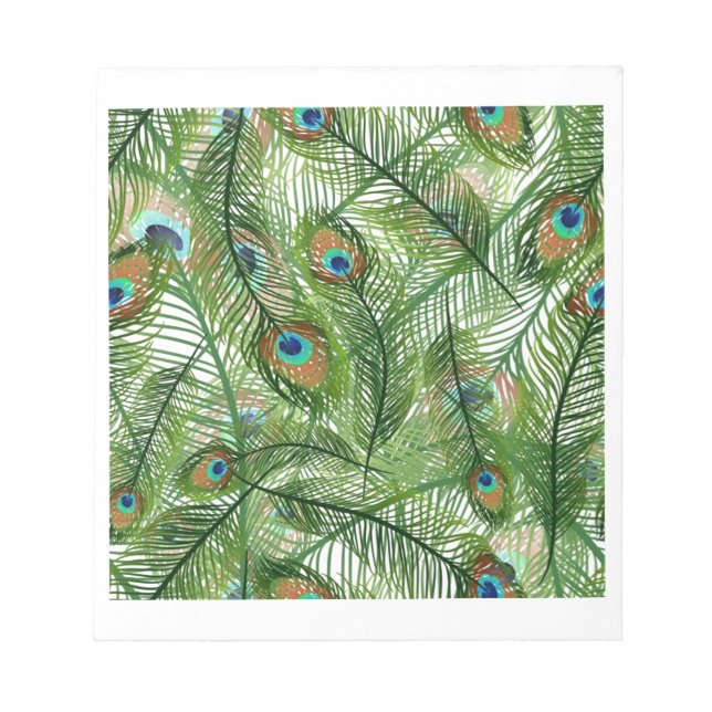 Bloc-note Motif Peacock plumes (Devant)