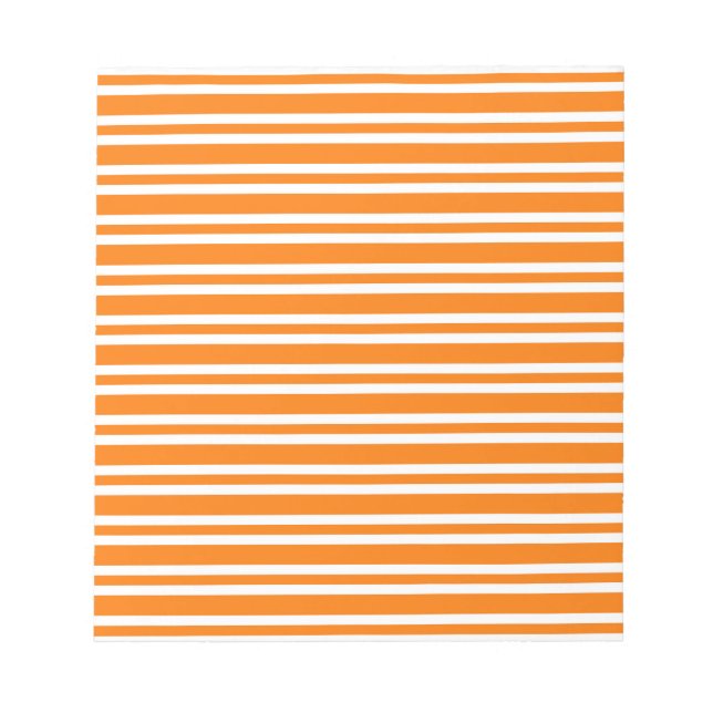 Bloc-note Motif rayures orange blanc (Devant)