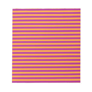 Bloc-note Motif Rayures Orange Violet