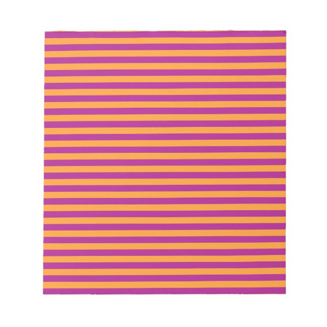 Bloc-note Motif Rayures Orange Violet (Devant)