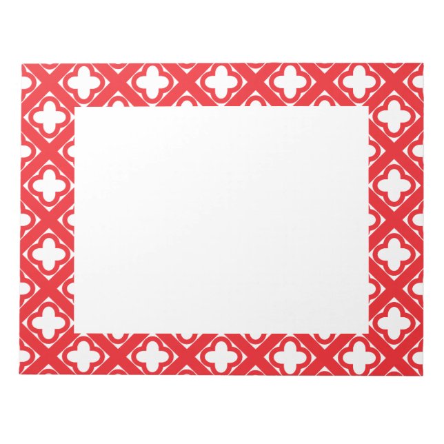 Bloc-note Motif Red Quatrefoil (Devant)