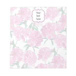 Bloc-note Motif romantique moderne de pivoines roses féminin