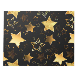 Bloc-note Motif sans couture avec étoiles d'or