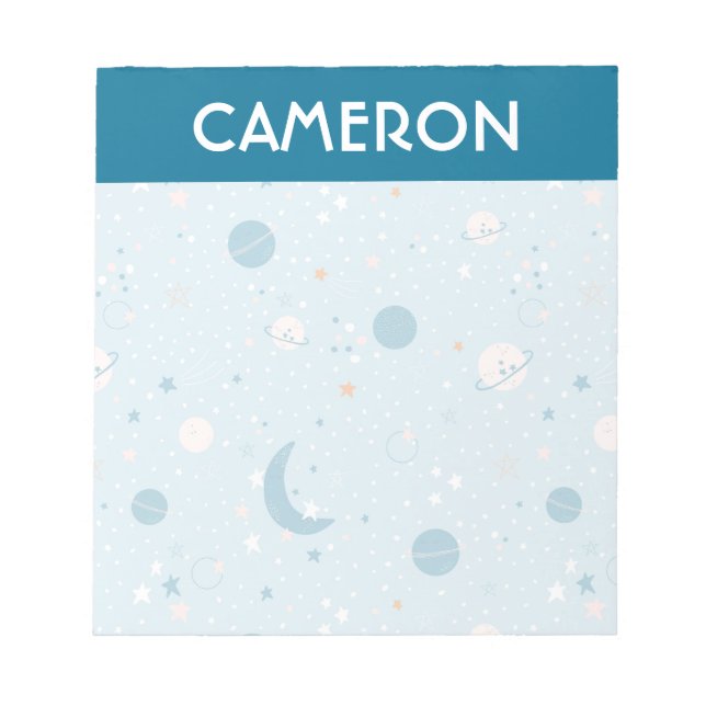 Bloc-note Motif Sky & Space bleu (Devant)