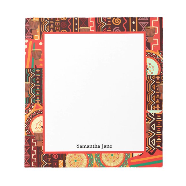 Bloc-note Motif tribal Afrocentrique Kente (Devant)