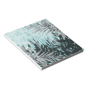 Bloc-note Motif tropical bleu clair