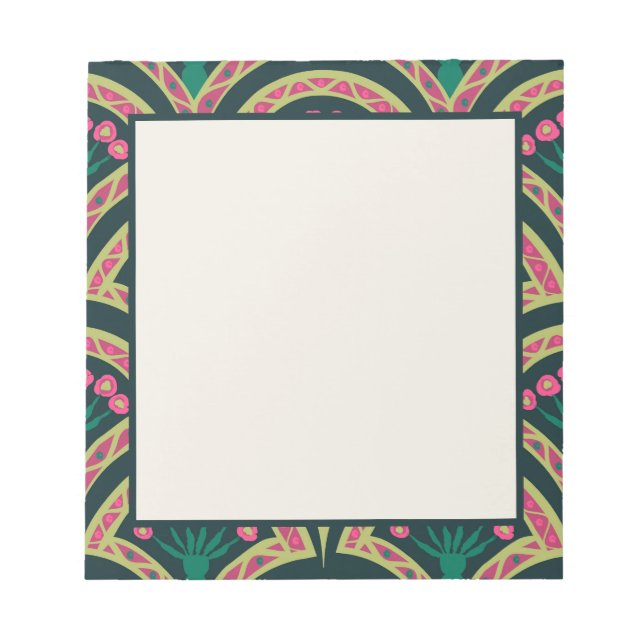 Bloc-note motif vert en forme de coque (Devant)