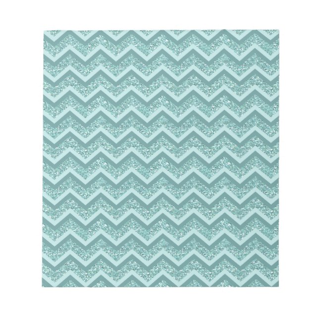 Bloc-note Motif ZigZag Parties scintillant Turquoise (Devant)