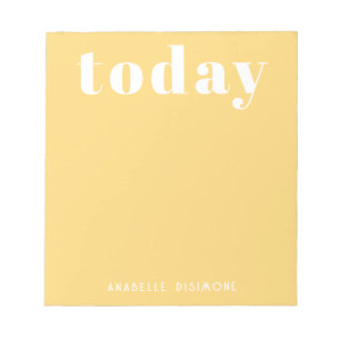 Bloc-note Motivation moderne simple Personnalisé Jaune
