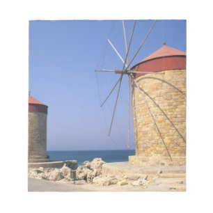 Bloc-note Moulins à vent célèbres de Rhodes Grèce