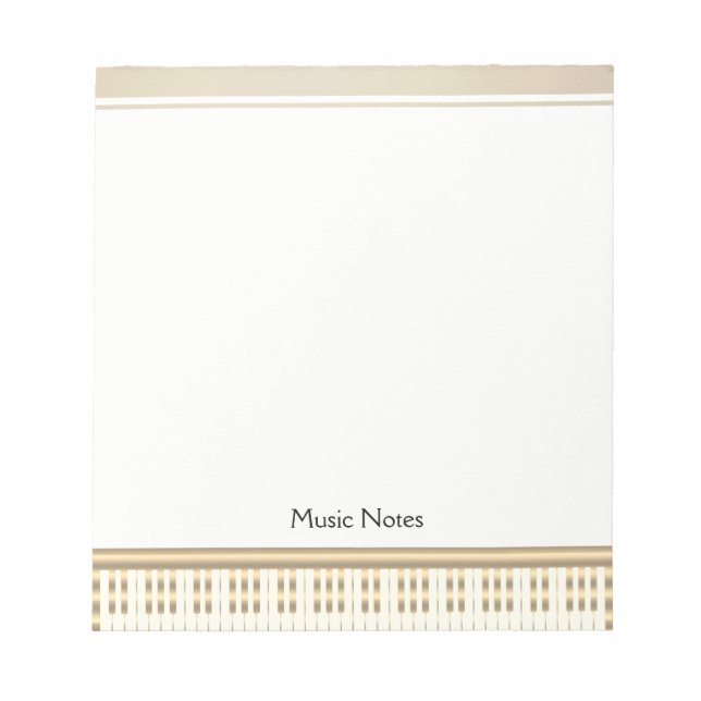 Bloc-note Musique Enseignant Piano Clavier Musicien Pianiste (Devant)