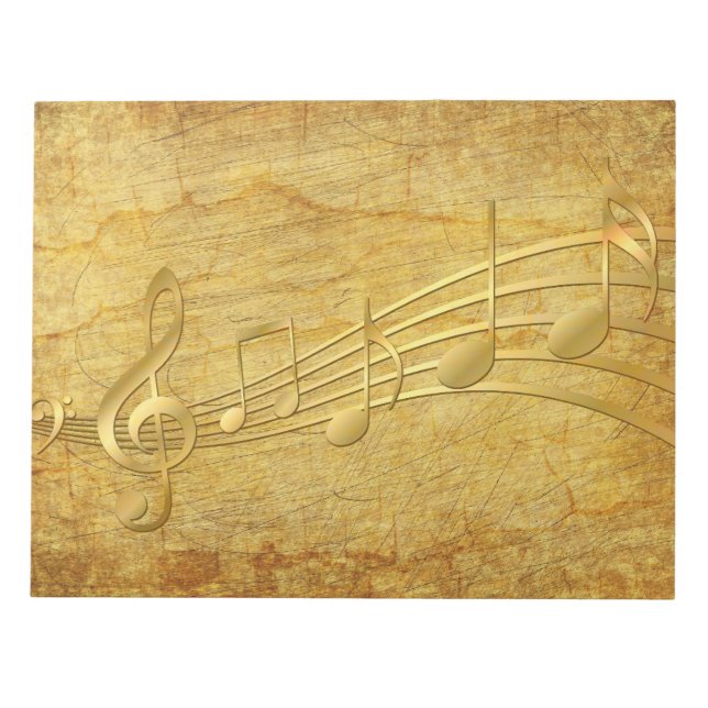 Bloc-note Musique Notes Papier Vintage (Devant)