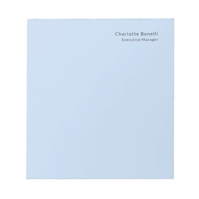 Bloc-note Name Professional Modern Minimalist Blue  (Devant)