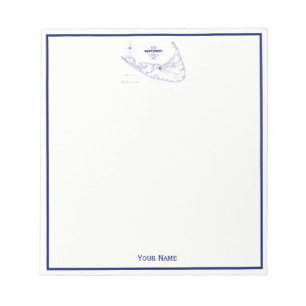 Bloc-note Nantucket Island MA Carte Vintage Marine Blue