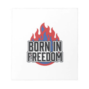 Bloc-note Né dans la flamme de la liberté Vintage shirt à gr