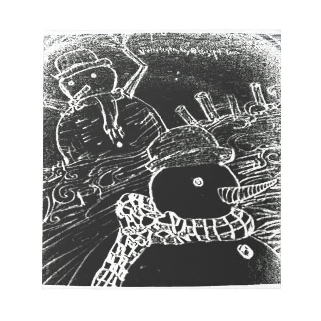 Bloc-note Neige et Yaie en noir Noël (Devant)