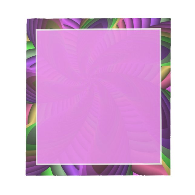 Bloc-note Neon Colors Flash Fou Colorful Motif fractal color (Devant)