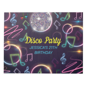 Bloc-note Neon Glow Disco Dance Anniversaire