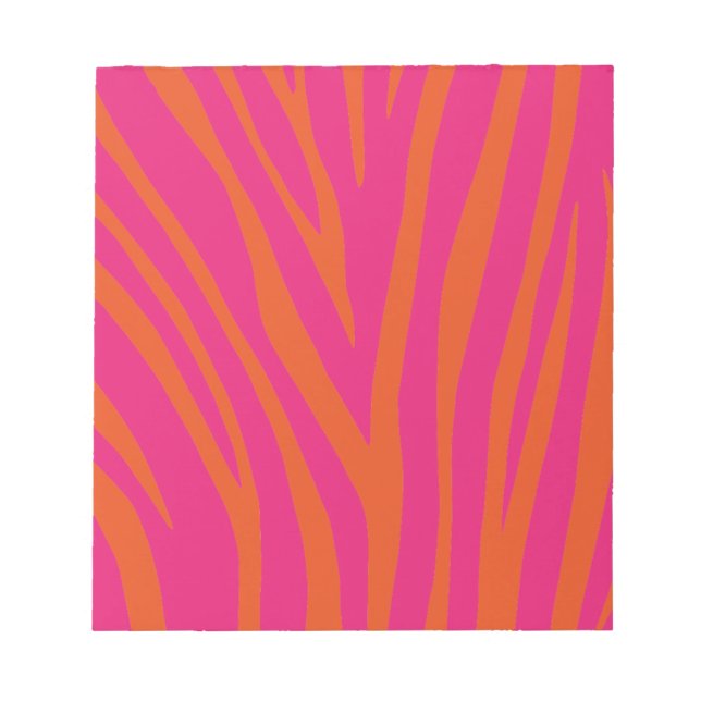 BLOC-NOTE NEON ROSE ORANGE ZEBRA STRIPES BACKGROUNDS WALLPAP (Devant)