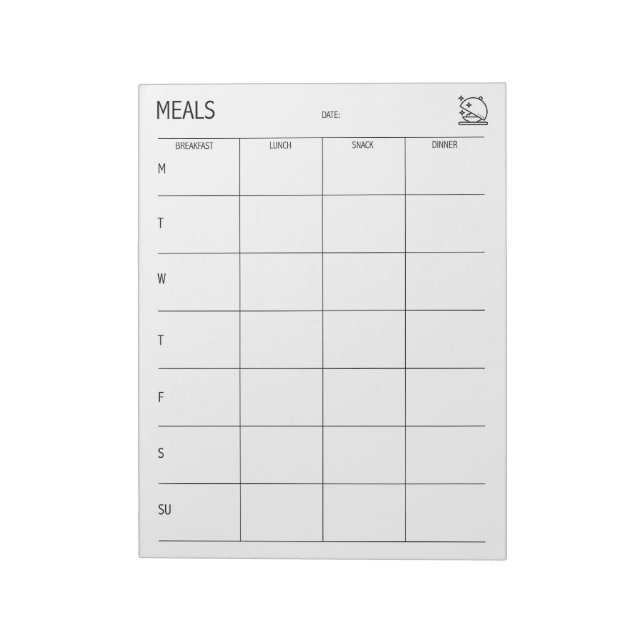 Bloc-note Nettoyer + Planificateur de repas simple (Tourné)