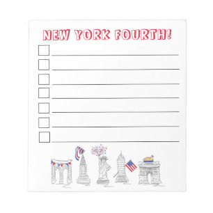 Bloc-note New York City NYC Patriotique Juillet 4