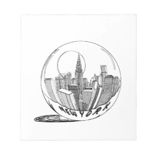 Bloc-note New York dans une boule de verre