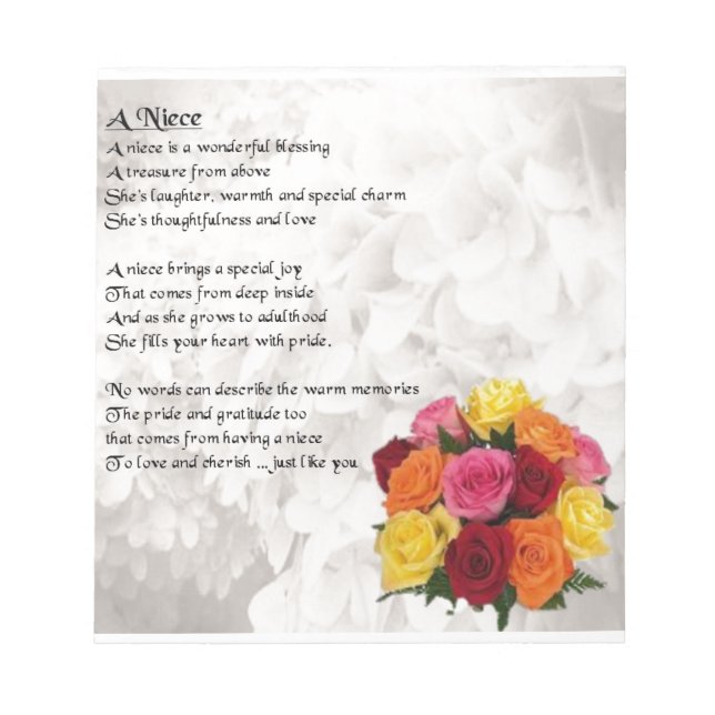 Bloc-note Niece Poem - Fleurs (Devant)