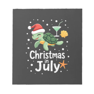 Bloc-note Noël en juillet Été tortue Xmas Tortue Femme