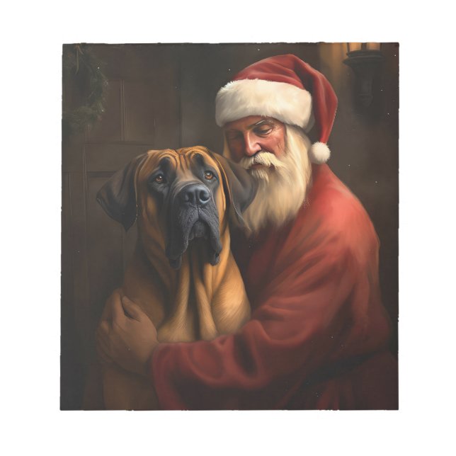 Bloc-note Noël festif Rhodesian Ridgeback Santa Claus (Devant)