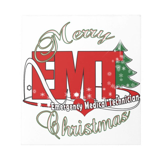 Bloc-note NOËL médical de technicien de secours d'EMT (Devant)