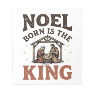 Bloc-note Noël Né Est le Roi Nativité Vintage Noël