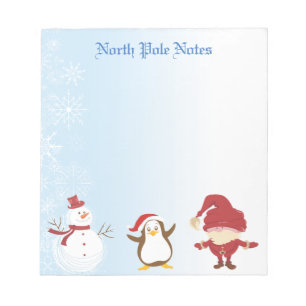 Bloc-note Noël Noël Snowman Penguin Père Noël Notepads